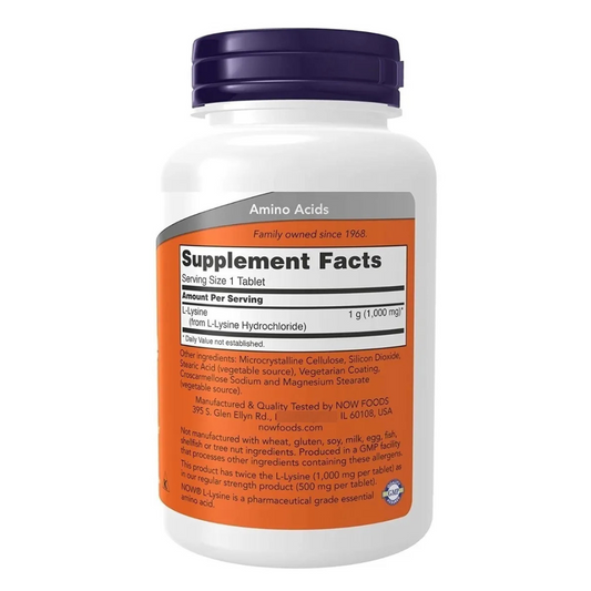 NOW L-Lisina 1000 mg – 100 tabletas