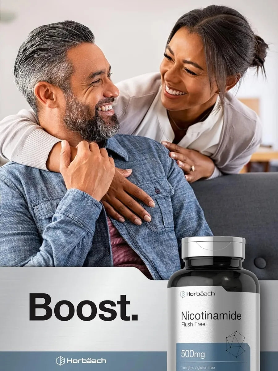 Nicotinamida 500 mg 120 cápsulas apoyo energético celular