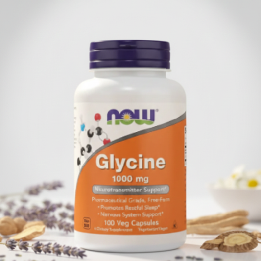 Glicina NOW 1000mg 100 cápsulas Veganas