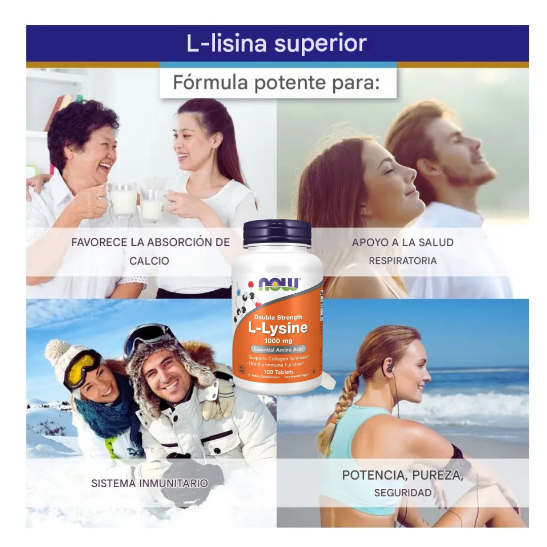 NOW L-Lisina 1000 mg – 100 tabletas