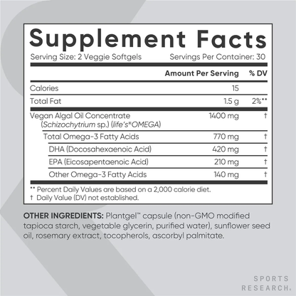 Omega 3 Vegano Dha&dpa 630 Mg 0