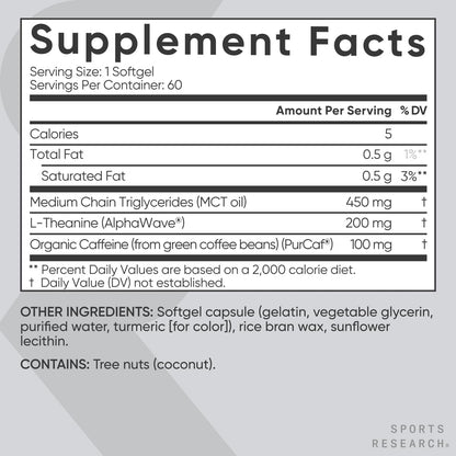 L-Teanina con cafeína y MCT Sports Research