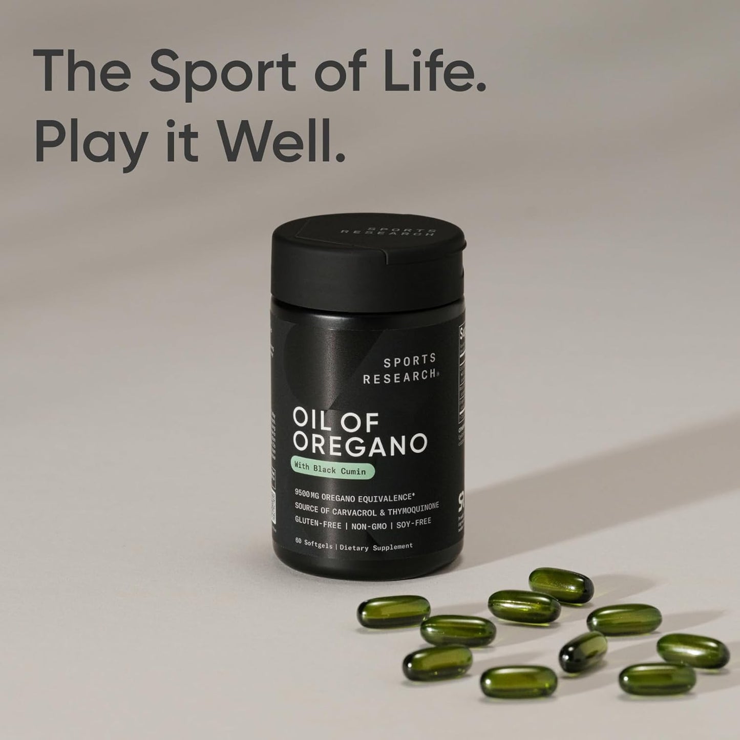 Aceite de orégano 9500 mg con jengibre Sports Research