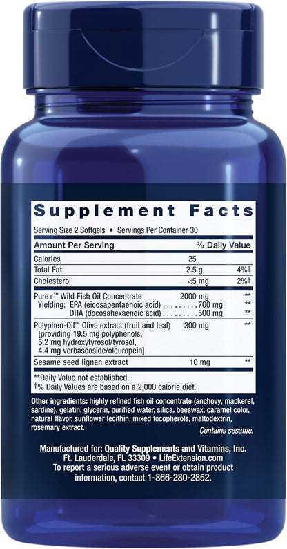 Aceite de pescado silvestre 2000 mg pure+ omega 3