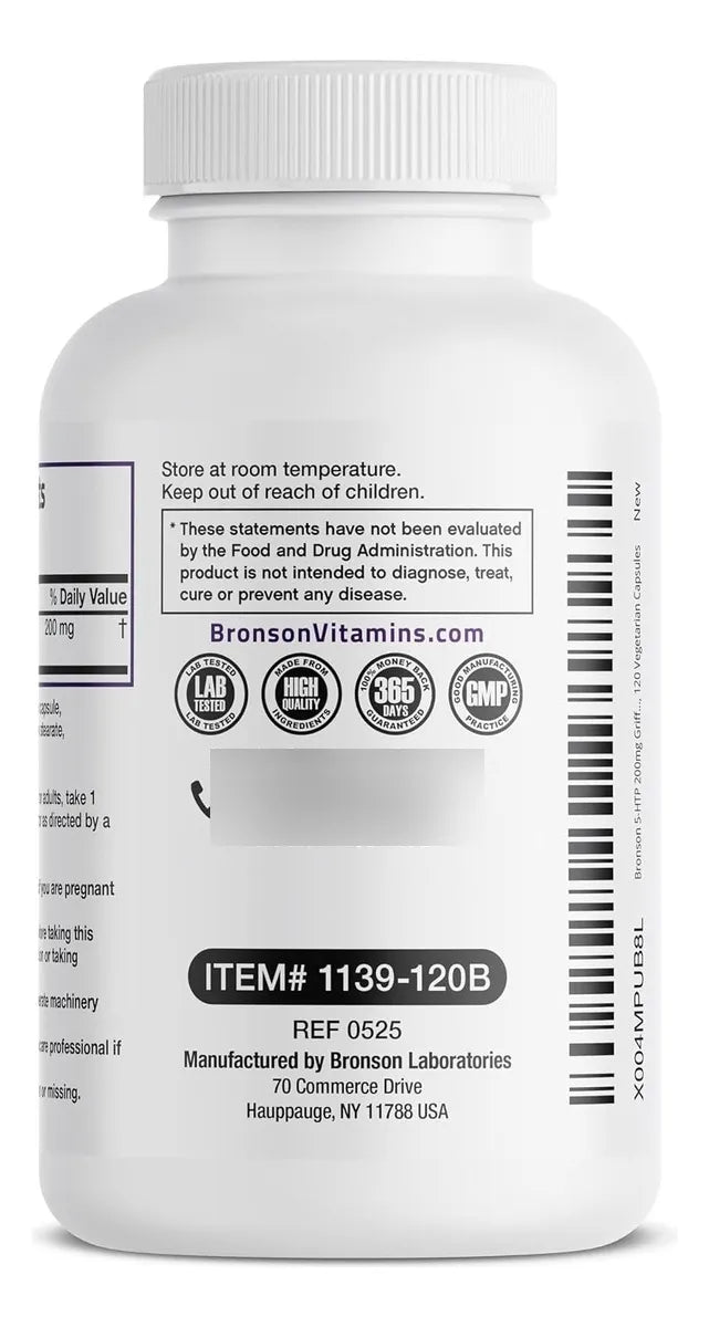 5-HTP Bronson 200 mg – 120 Cápsulas Vegetarianas