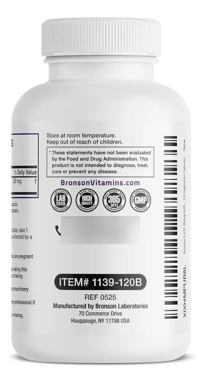 5-HTP Bronson 200 mg – 120 Cápsulas Vegetarianas