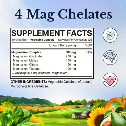 Complejo de Magnesio de Vitalitown – 120 cápsulas vegetales