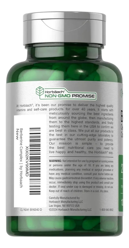 berberina 1200 mg 120 cápsulas veganas pack 2 metabolismo