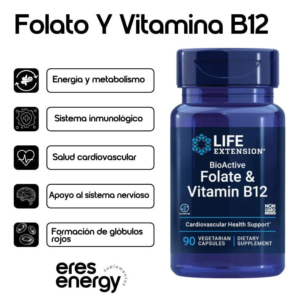 Folato 800 mcg + Vitamina B12 – Life Extension
