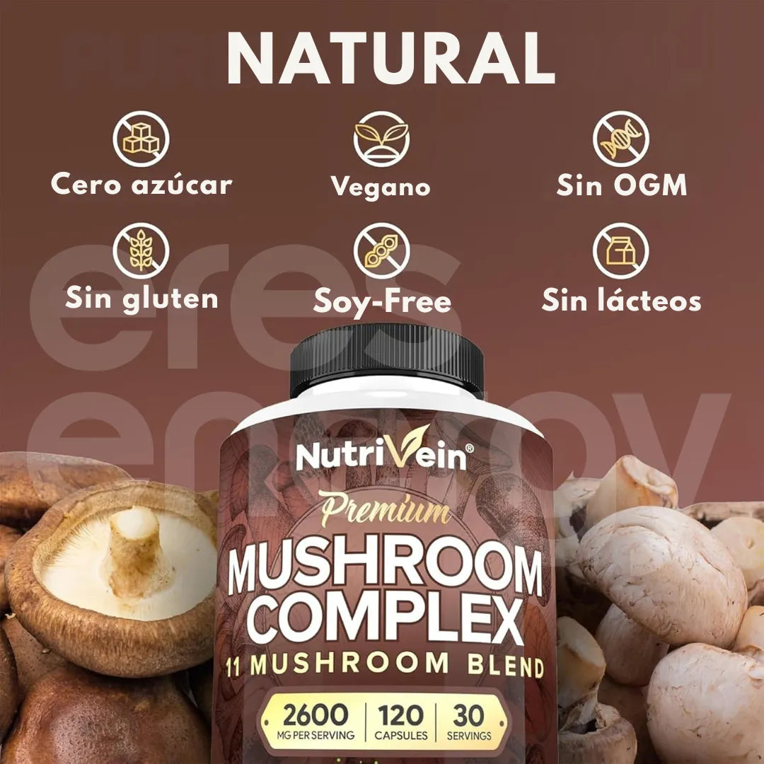 Nutrivein Complejo de Hongos Premium 2600 mg