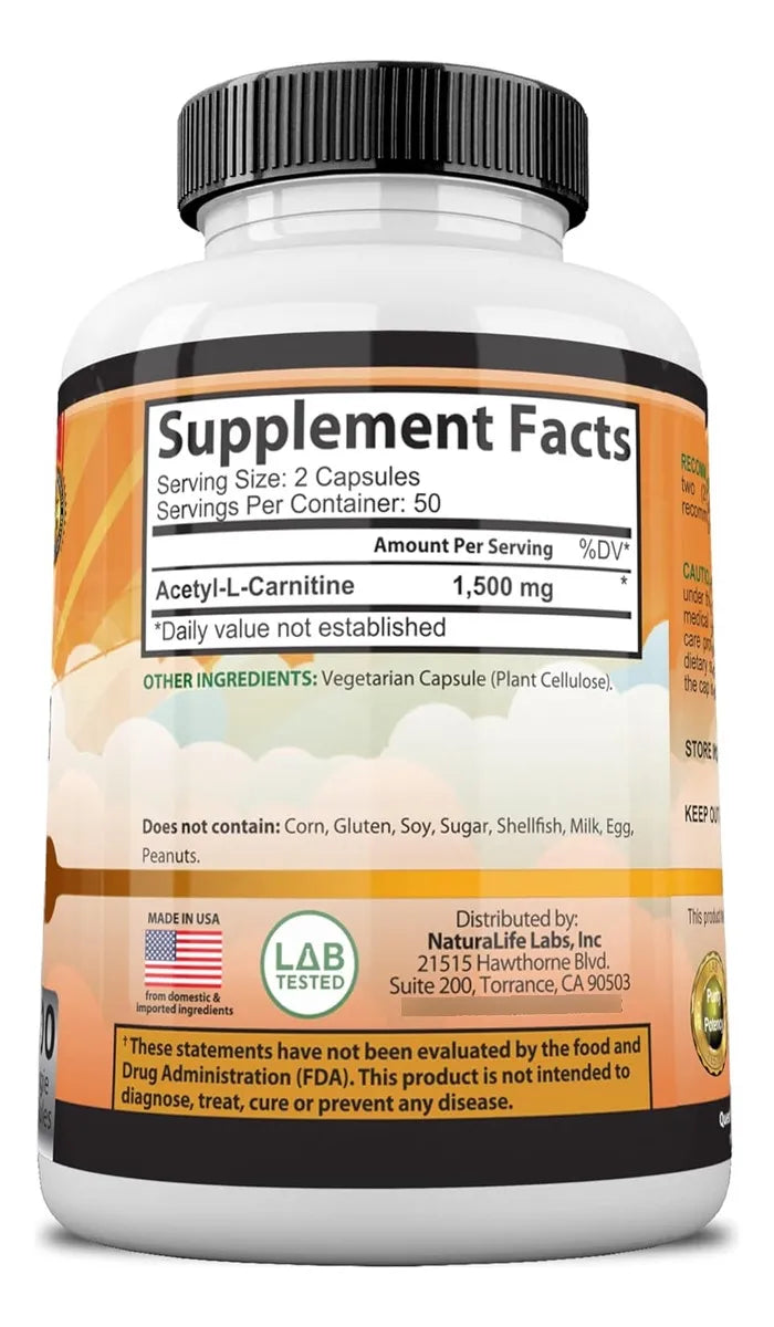 Acetil L-Carnitina Vegana – NaturaLife Labs
