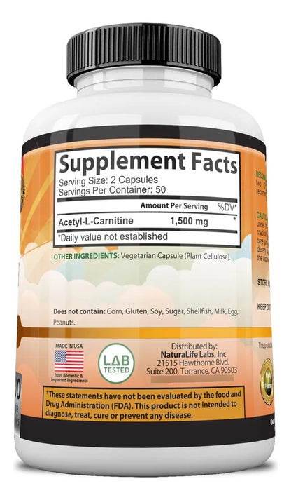 Acetil L-Carnitina Vegana – NaturaLife Labs