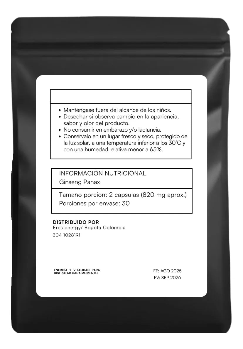 Ginseng extrafuerte cápsulas 60 unidades energía y vitalidad