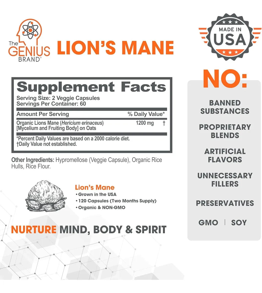 Melena de León – 120 Cápsulas Veganas | The Genius Brand