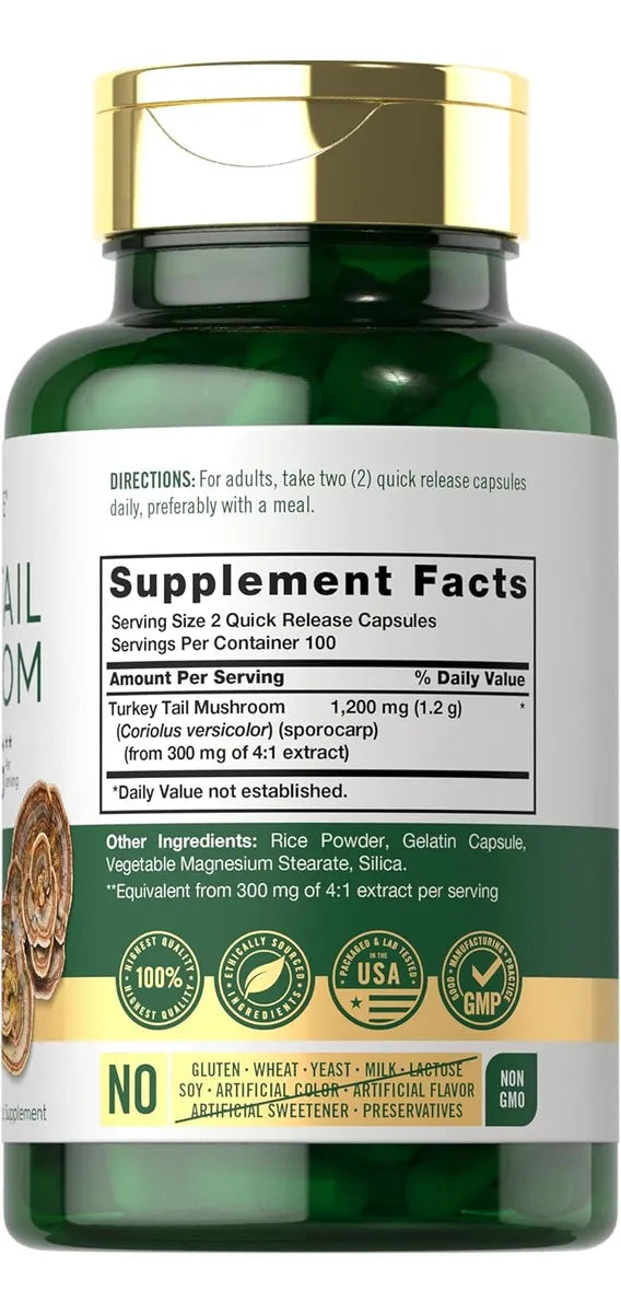 Cápsulas de hongos de pavo