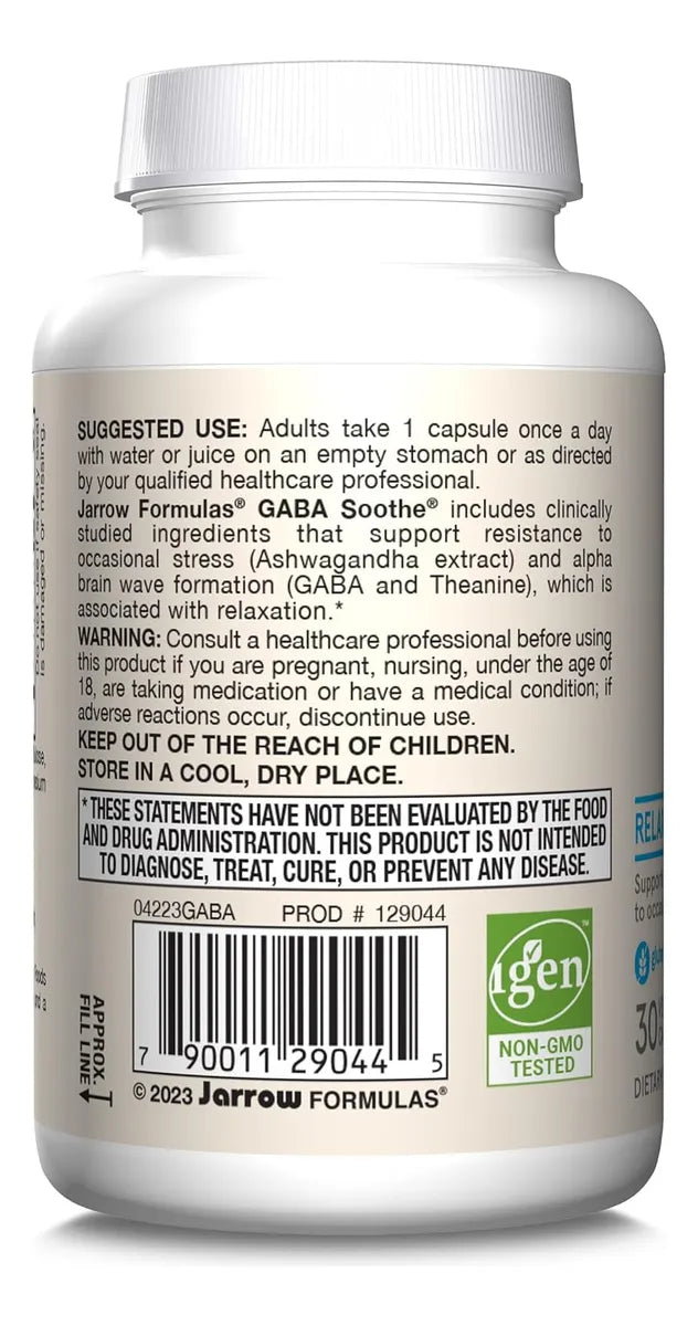GABA Soothe – Jarrow | 30 Cápsulas