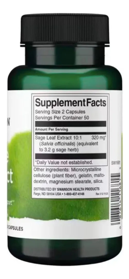 Extracto de Salvia – Suplemento Herbal Swanson