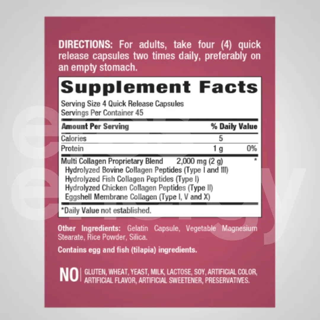 Multi colágeno 2000 mg 180 cápsulas soporte piel articulaciones