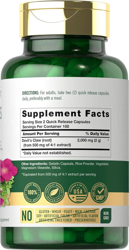 Garra del diablo 2000 mg 200 cápsulas apoyo articular