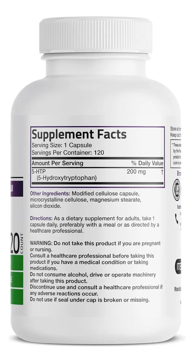 5-HTP Bronson 200 mg – 120 Cápsulas Vegetarianas