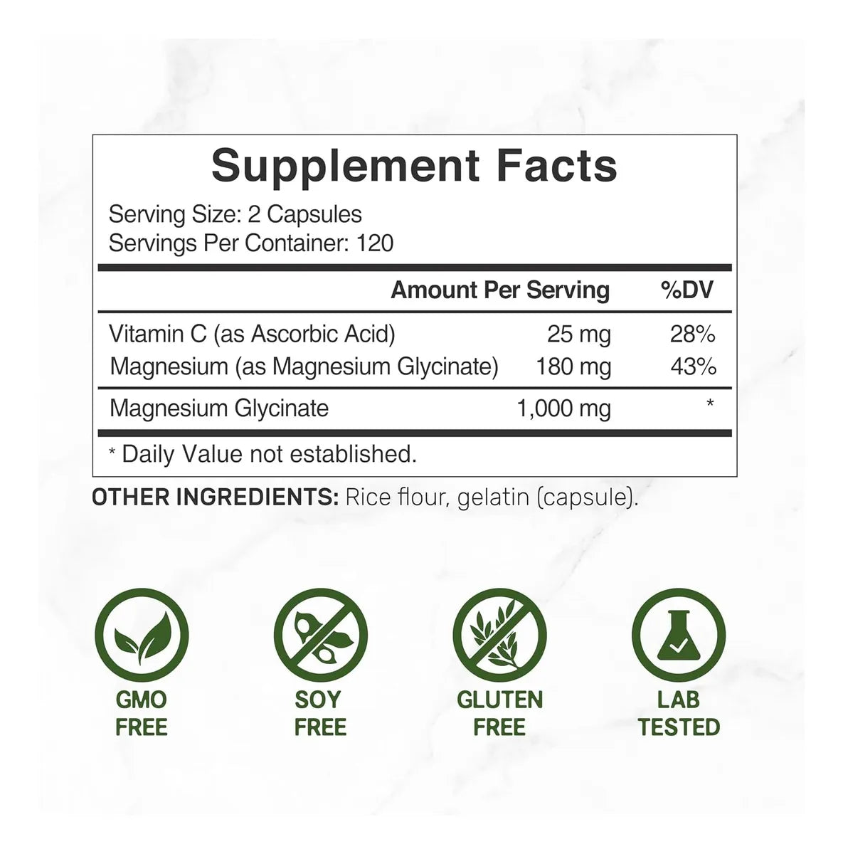 Glicinato de Magnesio con Vitamina C