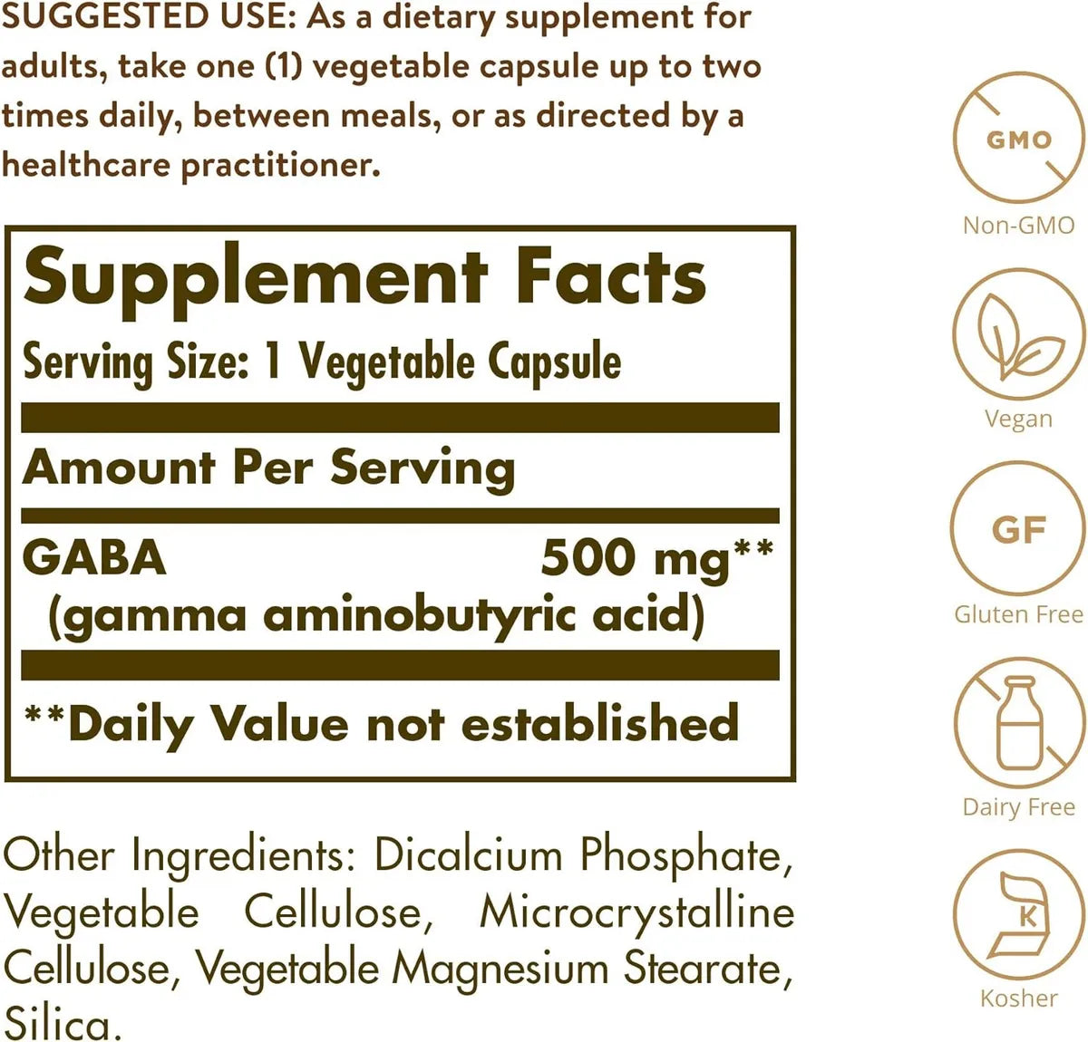 GABA 500 mg – 100 cápsulas vegetales