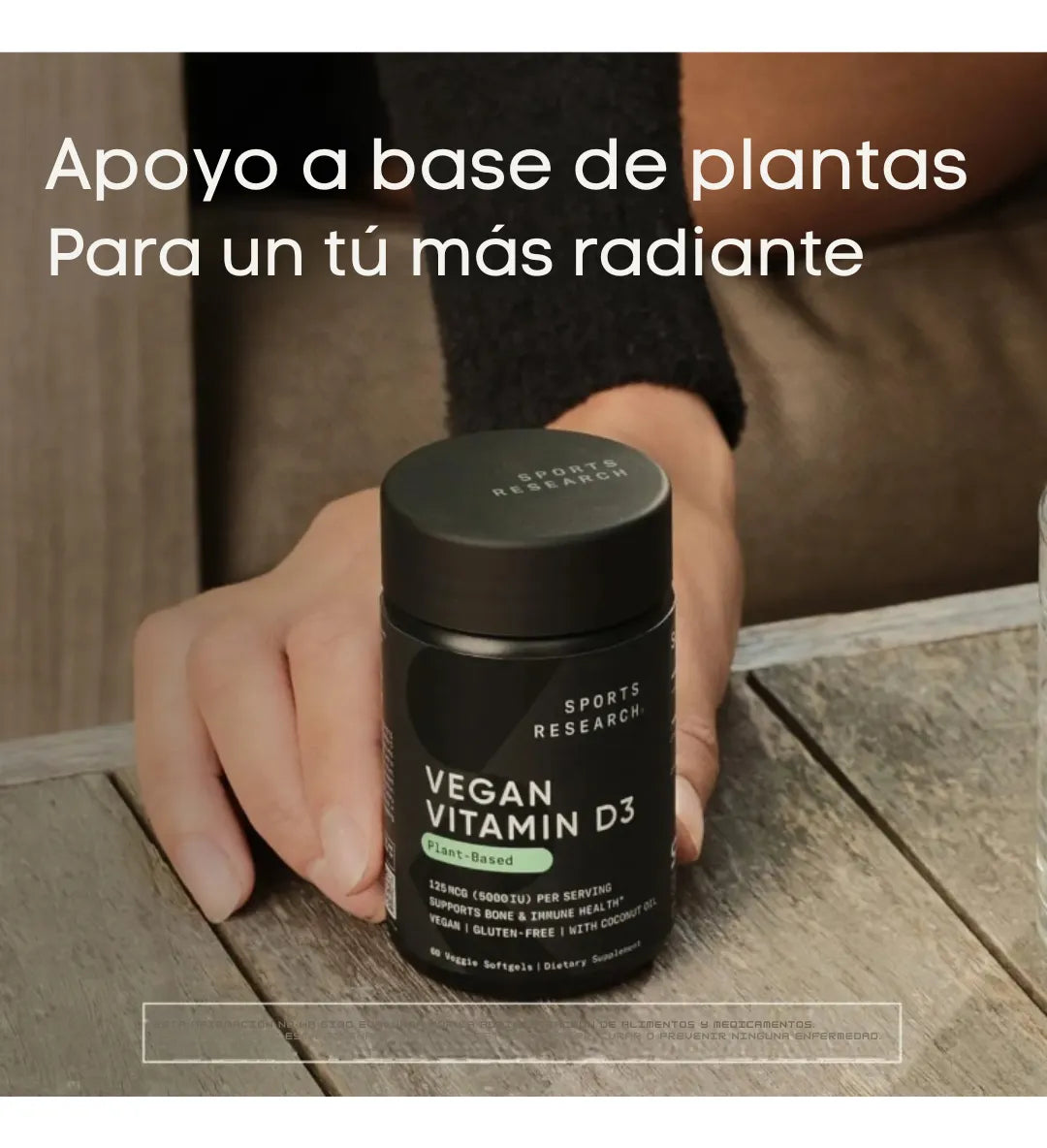 Vitamina D3 Vegana 5000 UI – Sport Research | 60 Cápsulas