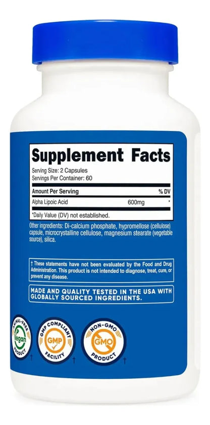 Ácido alfa lipoico 600 mg pack 3 apoyo antioxidante