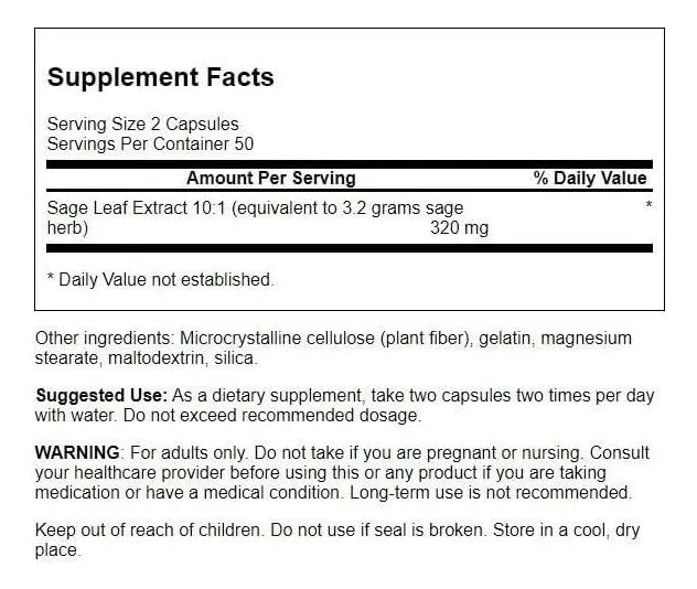 Extracto de Salvia – Suplemento Herbal Swanson