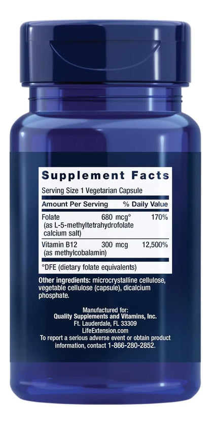 Folato 800 mcg + Vitamina B12 – Life Extension