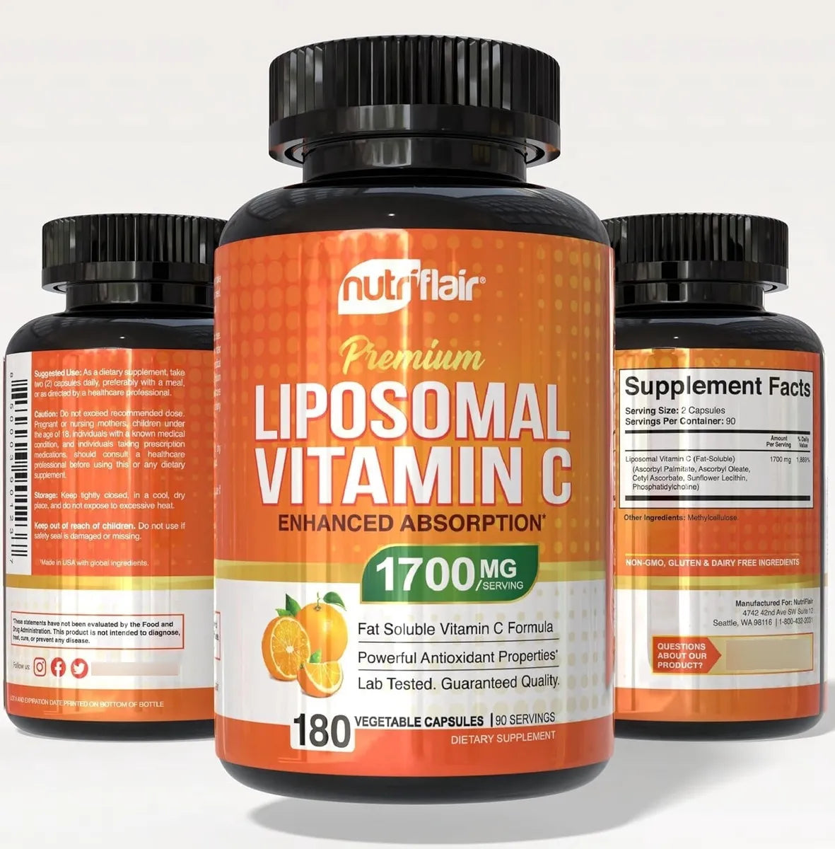 Vitamina C Liposomal - NUTRIFLAIR 1700mg