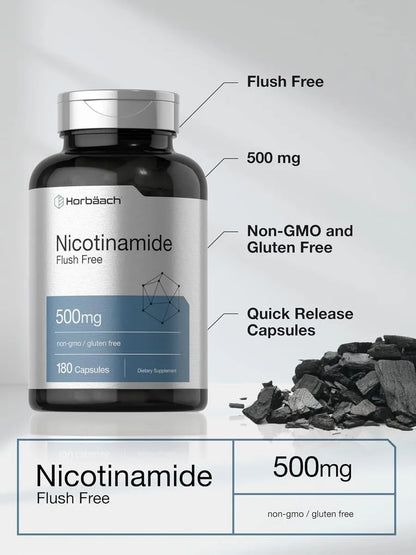 Nicotinamida 500 mg 120 cápsulas apoyo energético celular