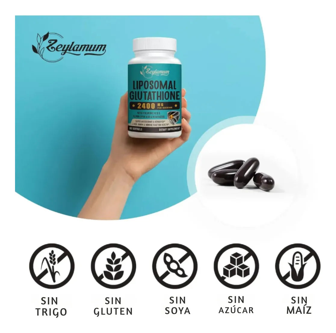 Glutatión Liposomal con Ácido Hialurónico y Resveratrol