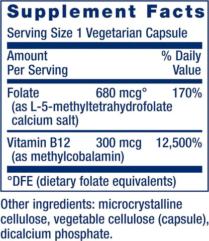 Folato 800 mcg + Vitamina B12 – Life Extension