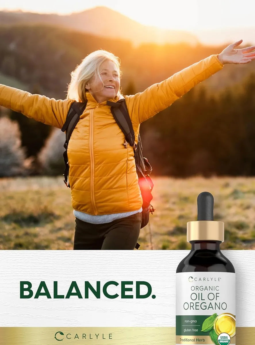 Aceite de orégano orgánico líquido gotas apoyo inmune