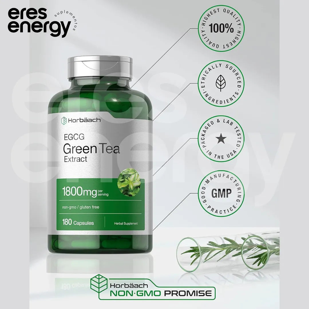 Extracto de Té Verde 1800 mg – Horbäach | 180 Cápsulas
