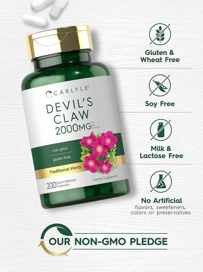 Garra del diablo 2000 mg 200 cápsulas apoyo articular