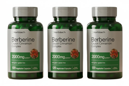 Berberina 1200 mg 120 cápsulas veganas pack 3 metabolismo