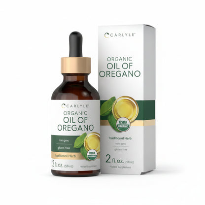 Aceite de orégano orgánico líquido gotas apoyo inmune
