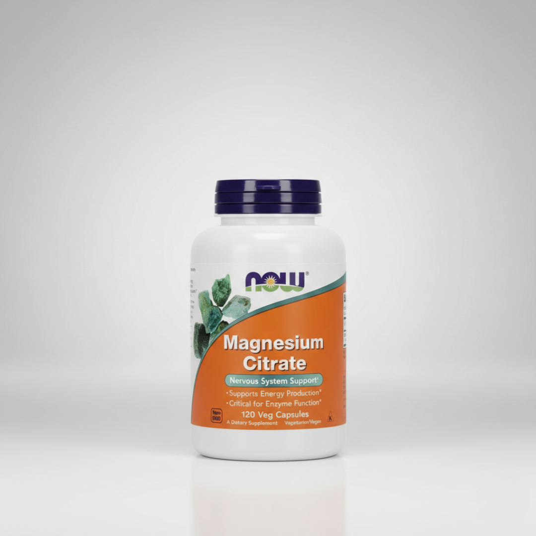 NOW Magnesium Citrate, 400 mg – 120 Cápsulas Vegetales
