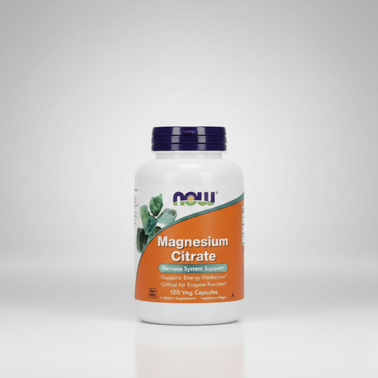 NOW Magnesium Citrate, 400 mg – 120 Cápsulas Vegetales