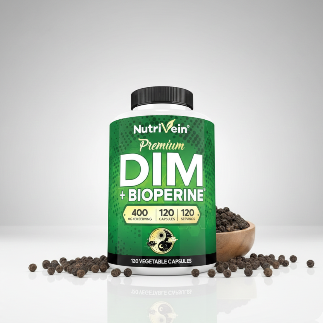 Nutrivein DIM Premium 400 mg + Bioperine – 120 Cápsulas Vegetales