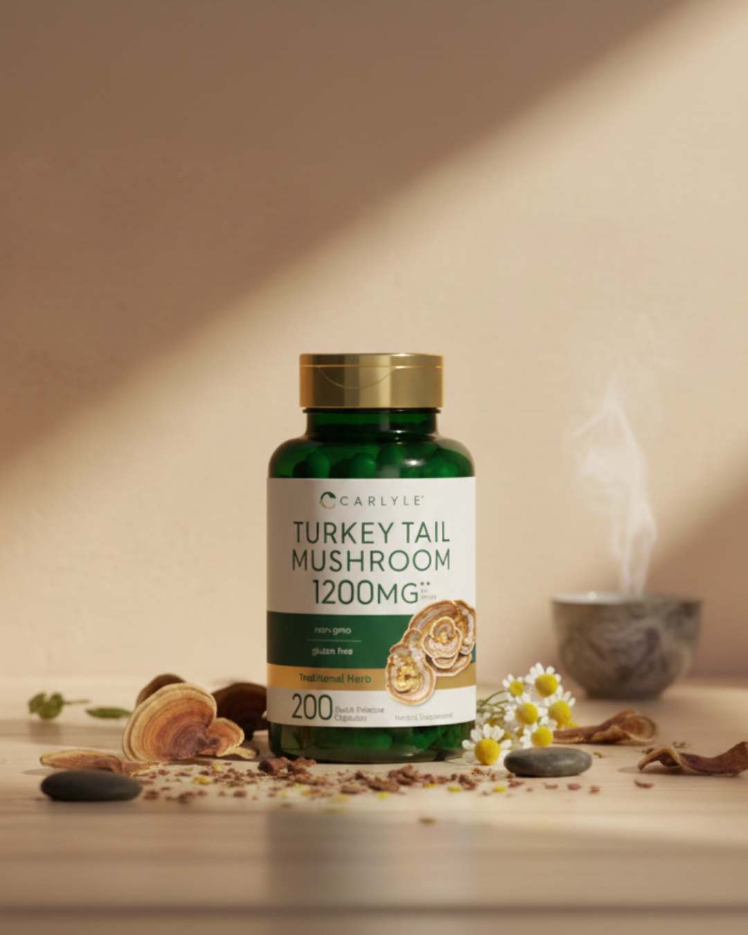 Cápsulas de hongos de pavo