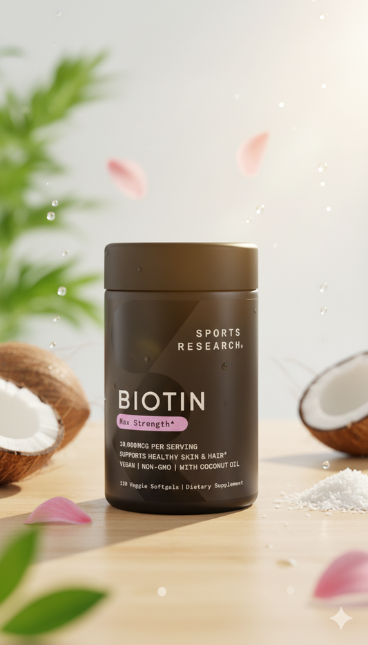 Sports Research Biotina + Aceite de Coco Orgánico