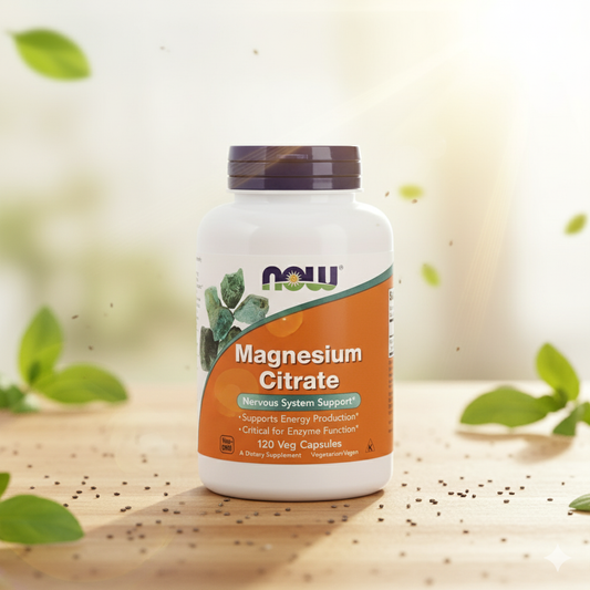 NOW Magnesium Citrate, 400 mg – 120 Cápsulas Vegetales