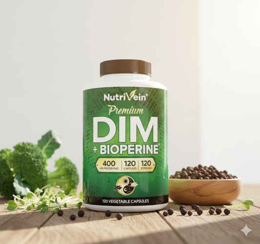 Nutrivein DIM Premium 400 mg + Bioperine – 120 Cápsulas Vegetales
