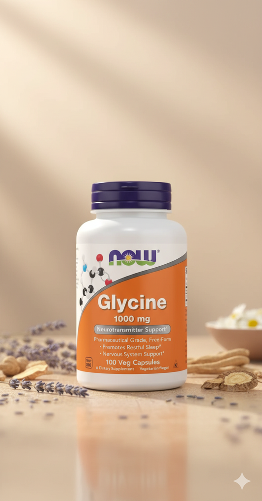 Glicina NOW 1000mg 100 cápsulas Veganas