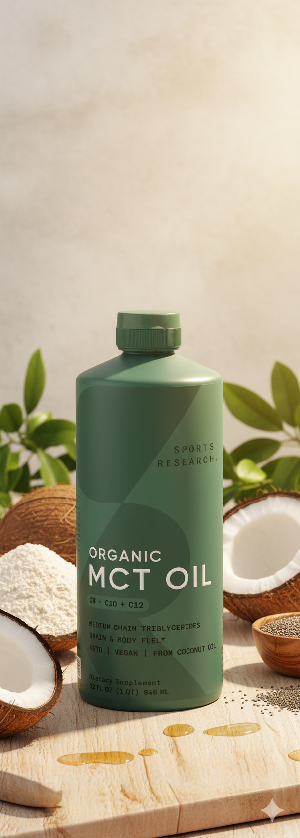 Mct Oil 946ml Aceite Triglicéridos Cadena Media