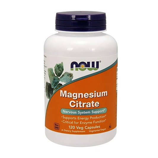 NOW Magnesium Citrate, 400 mg – 120 Cápsulas Vegetales