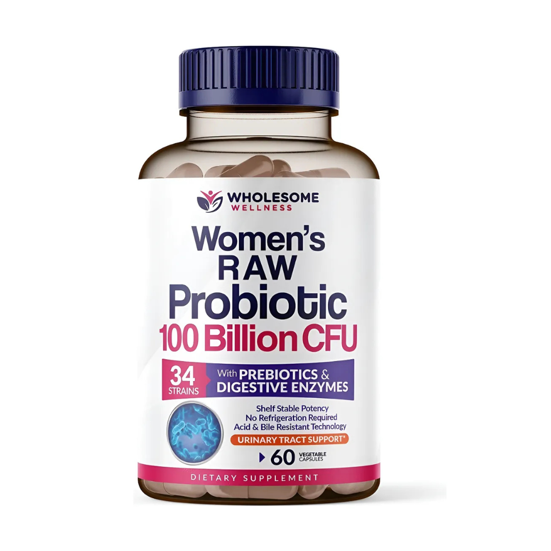 Probióticos Crudos Premium para Mujeres – 100 mil millones CFU